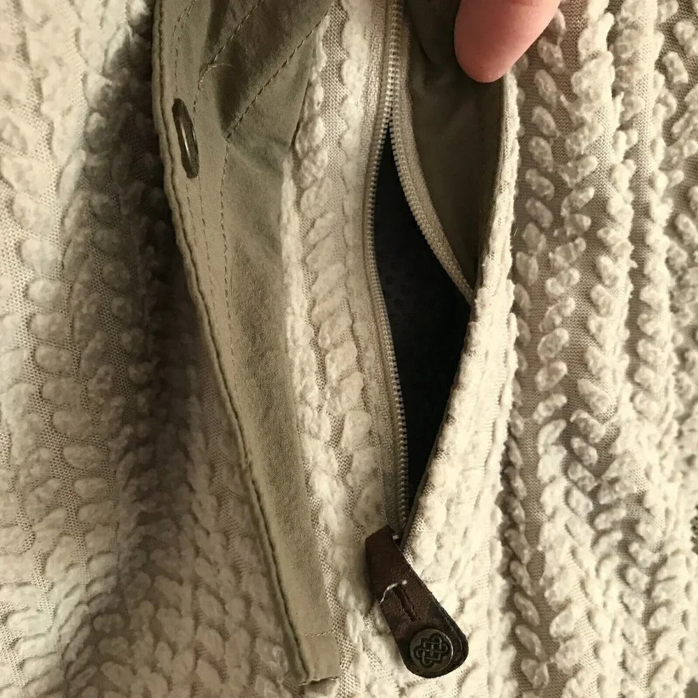 Sherpa Adventure Gear Full Zip Jacket XL Fleece Textured Oatmeal Gorpcore Nepal